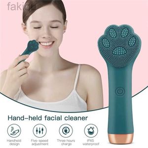 Cleaning Rechargeable electric facial cleaning brush vibrating sound wave massage machine black head removal hole cleaning facial skin care d240510