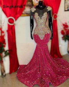 Sparkly Diamonds Prom Dress Glitter Bead Crystal Rhinestones Tassels paljetter för speciell födelsedagsfestklänning Öppna tillbaka