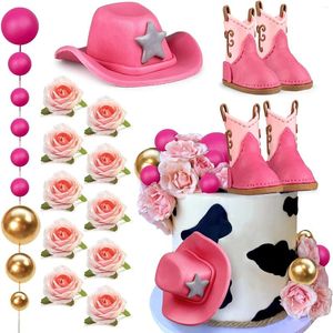 Partyversorgungen Cowgirl Cake Dekorationen Hut Ball Toper Western Geburtstag Babyparty Gefälligkeiten