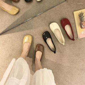 Casual Shoes IPPEUM Ballerina Flats Women Round Toe Summer In Mary Janes Leather Red Ballet Balerinas De Mujer