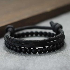 Charm Armband Noter Fashion 2st Mänarmband Set 2024 Handgjorda glidande justerbara paracord Braslet Summer smycken Surfer Nautical Braclet Y240510