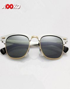 Luxus -Sonnenbrille für Männer Sport Sonnenbrille SOSCAR 3507 Aluminium Rahmen Grüne Klassiker G15 -Linsen mit originalem Leder 3116134