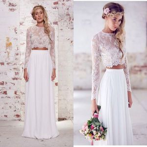 2021 Vendita calda Due pezzi Top Top Top Bohémien Wedding Dresses Chiffon Attrezzatura per le notti di matrimonio in pizzo primaverile Dr 289k