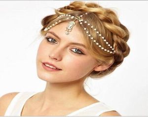 Acessórios para cabelos de noiva para casamento de moda para mulheres Metal Pérola Pérola Cabela Chave de Cabelo Indiano Jóias Mulheres Crown Bridal Ornamentos H8893806