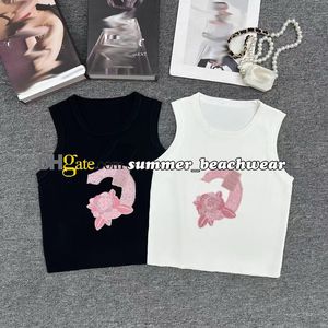 Kadınlar Sıradan Örme Yelek Tasarımcı Dantel Trim Örgü Tank Tops Yaz Kolsuz Örgü Üst Moda Tankları Tees