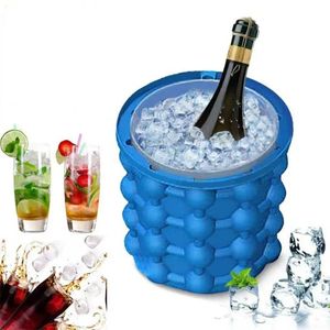 Cubo de gelo fabricante de silicone molde Bandejas de balde portátil bebendo uísque de uísque Ferramentas de cozinha de cerveja Freeze Beer Ferramentas 240428