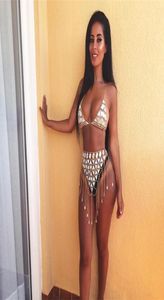 Donne della catena del corpo sexy Bralette Chain Bra Bikini Jewelery 2018 Fashion Summer Beach Body Jewelry T2005087151804