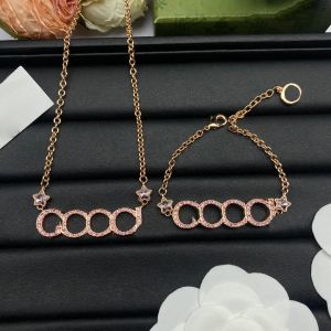 Women Designer Bracelets Gold Chain Necklace Set Jewelry Pearl Diamonds G Bracelet Mens Fashion Luxury Chains Silver Necklaces For Woman Wedding Gift 23122AD