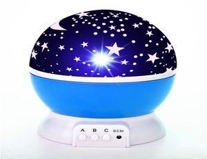 Nursery Party Decoration Night Light Projector Star Moon Sky Rotating Battery Operated Bedroom Bedside Lamp för barn Barn Baby6307477