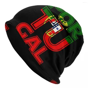 Beret I Love Portugal Country Land Flag Flaga Kaponek Czapki fajny dzianinowy kapelusz dla mężczyzn kobiety Zima ciepłe portugalskie czapki czapki czapki