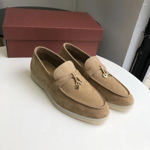 Casual Shoes 24 Genuine Leather Tassel Buckle Loafers Suitable For Women With Flat Bottomed Lazy Feet Versatile Soft Sole Cashmere