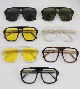 21SS Summer Nuovi occhiali da sole 01266S STAR STESSA STANGE PIACE FASCIALE Piazza quadrata Frana trasparente Ottica Giallo Designer Designer Sun Glasshi 7557618