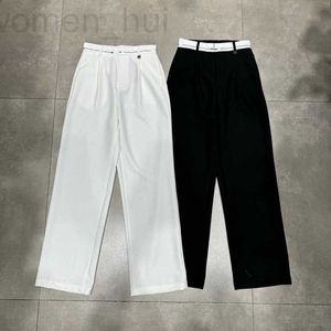 Pantaloni da donna Capris Designer Miu Home Tian Si Strana gamba casual per 2024 primavera/estate Nuova tendenza alla vita allentata e dimagrante BHG4