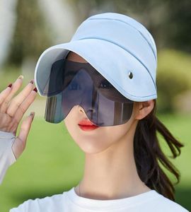 Summer Kobiety Składane okulary przeciwsłoneczne Pusta górna czapka na plażę rybołówstwo przeciwsłoneczne Kucyk Ponytail Ochrona Ochrony Solid Visor Baseball Cap1404824