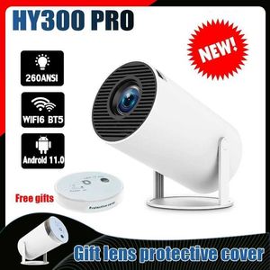 Projectors DITONG HY300 Pro Projector 4K Android 11 Dual WiFi 6 260ANSI BT5.0 1080P 1280 * 720P HD Home Theater Outdoor Portable Projector J240509