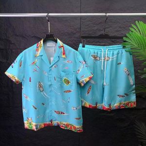 Elegante designer hawaiano da uomo a camicia casual set floreale Alphabet 3D Summer Beach Resort Shirt Shirt Set size M-XXXL #A14