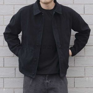 men's plus size Outerwear & Coats designer Jackets Fashion Brand Spring and Autumn Thin Denim Coat Men's Black Fashion Handsome Loose Work Jacket Men