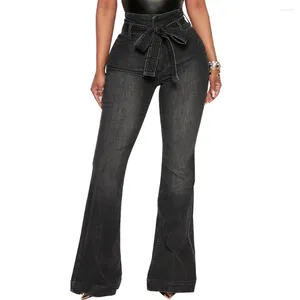 Jeans feminina moda feminina elegante calça jeans feminina longa calça flareia de garotas