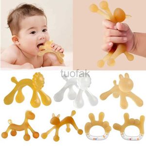 M81O Teethers Toys Silicone baby teeth do not contain Bisphenol A liquid silicone chewing toys cartoon shaped newborn Rodent handheld Molar products d240509