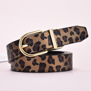Wholesale-Leopard Belt Double-sided Rotating Needle Buckle Ladies Belt Two-color Universal Youth Student Belt In Europe and America 228h