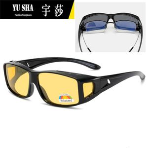 Yushas new fashion outdoor myopia set night vision yellow film sunglasses sports cycling mens and womens polarized glasses