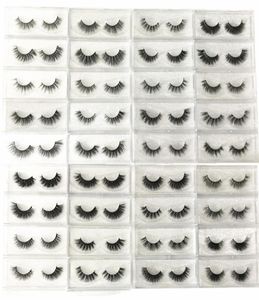 Plenty Styles 3D eyelashes 100 real mink fur Handmade False eyelash crossing lashes individual strip thick lash1639206