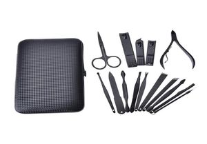 Edelstahl -Set mit Hülle Nagelschneiderschneider Trimmer Ohrpickel -Pflege -Kit Maniküre Pediküre Zehennagelwerkzeuge 15 pcsset8679852