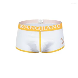Underpants Men Sexy Underwear Pure Cotton Printing For Young People U Convex Pouch Boxer Shorts Gay Fashion Bottom Lingerie Boys