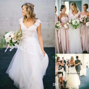 V-образный выстрел Boho Beach Country Courtic Grace Rustic Wedding Wedding Hants без спины богемные свадебные платья vestidos de novia apped inemepe 0510