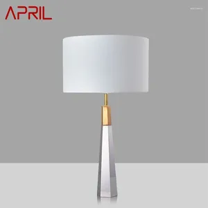Настольные лампы апрель современный для дизайна спальни e27 белый хрустальный стол свет светлый светодиодный декоративный фойе прикроватный офис