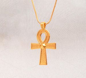 Vintage ägyptische Ankh Kreuz Symbol des Lebens anheizt Halskette Gold Zauber Kristall Ornament Weizenkette Halskette Schmuck 84177700