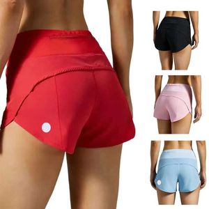 Speed Up High-rise Lined Short Waist Sports Shorts Womens Set Quick Drying Loose Running Clothes Back Zipper Pocket Fitness Yoga D4BF