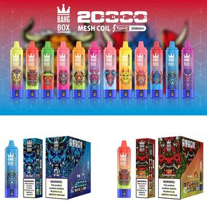 Original Bang Box 20000 Einweg Vape Pen Pod Device Puff 9K wiederaufladbare optionale E -Zigarette besser als FIHP 26ml 12flavoRs Geek Bar 20000