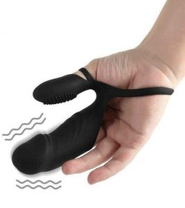 Vibratoren wiederaufladbare Dual -Finger -Vibrator Clitoris G Spot Stimulator Orgasmus wasserdichte Sexspielzeug für Frauen Lesbenabfall 5549220