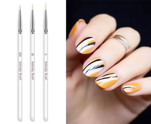 Tamax Na002 3pcs unhas liner pinting pincel 7mm 9mm 11mm Desenho de unhas Dotting Brushes Gel Gel Acrylic Manicure Nails Brush Pen7719871