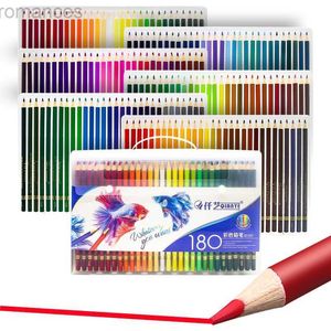 Pencils Kemila 48/180 Professional Color Pencil Set Watercolor Painting Pencil Wood Childrens Pencil d240510