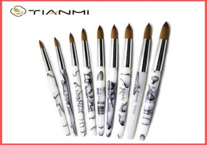 Nagelborstar Tianmi Gradient Färg Kolinsky Acrylic Art Tool Polish Brush Set Målning Pen för nybörjare2550942