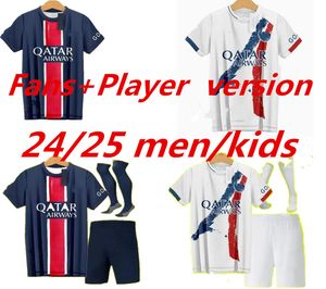 24 25 Maillot Mbappe Soccer Jerseys Kids Kit 24/25プレーヤーバージョントレーニングPre Match 2024 Maglia Paris Home Away Shirt Hakimi Fabian Vitinha O Dembele 999