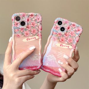 Snow Mountain Flower Pink Telefono per iPhone 15 13 14 12 Pro Max 15 Promax Protection Case di copertina 1pc