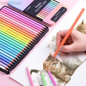 Pencils Pastel 12/24 Colored Macaron Oil Colored Pencil Square Body Colored Pencil Drawing Pencil Set Student Gift d240510