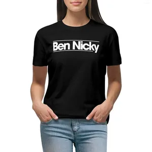 Women's Polos Ben Nicky - White Logo Classic T -shirt Summer Top Vintage Clothes Anime T Shirts For Women
