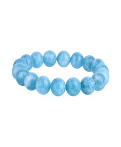 Nowy przybycie ręcznie robiona kobieta z koralikami Bramernia biżuteria Larimar Stone 10 mm okrągła bransoletka Larimar dla mężczyzny niebieskie bransoletki 9942895