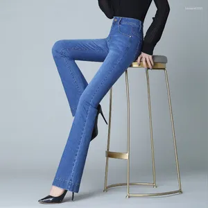 Kvinnors jeans 2024 Kvinnor Casual Cotton Flare Fashion Winter and Autumn Ladies Warm Pants
