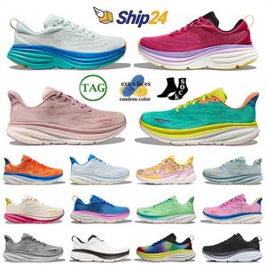 Top Designer Men Women Bondi 8 Running Shoes Platform Low Clifton 9 Evening Primrose Lime Glow Multi Dhgate Outer Space Trainers Sneakers Eur 47