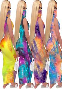 Designer Women Maxi Long Dresses Tie Dye Sleeveless Casual Long Skirt Sexy Unck Big Swing Pullover Summer Clothing Plus S27419681