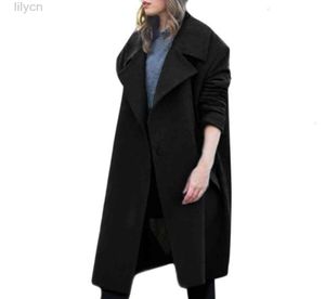 Design della moda di alta qualità femminile inverno in lana in lana abbottonata di trincea sciolta più over -coat outwear Women8074430