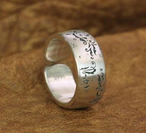 999 Czysty srebrny pierścień kwiatowy szerokość 8 mm Otwarty rozmiar miłośnicy mody Ring9Y0274818412