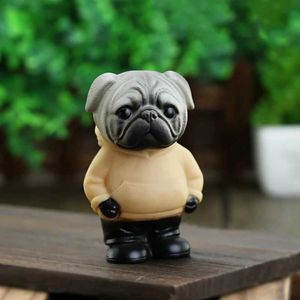 Interior Decorations Cool Pug Car Dashboard Toys Car Accessories Interior Auto Decoration For Home Cartoon Puppy Dog Figures Car Ornaments Gifts Cute T240509