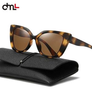 Sunglasses DML brand sunglasses womens designer ultra light material luxurious cats eye sunglasses classic retro polarized lens UV400 J240508