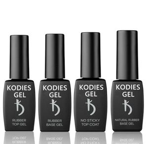 Kodies Gel 12ml8ml Gummi -Basis -Mantel Deckmantel UV Gelnagellack Set hell ohne klebrige Oberseite keine Wischwischstärke Basis4319514